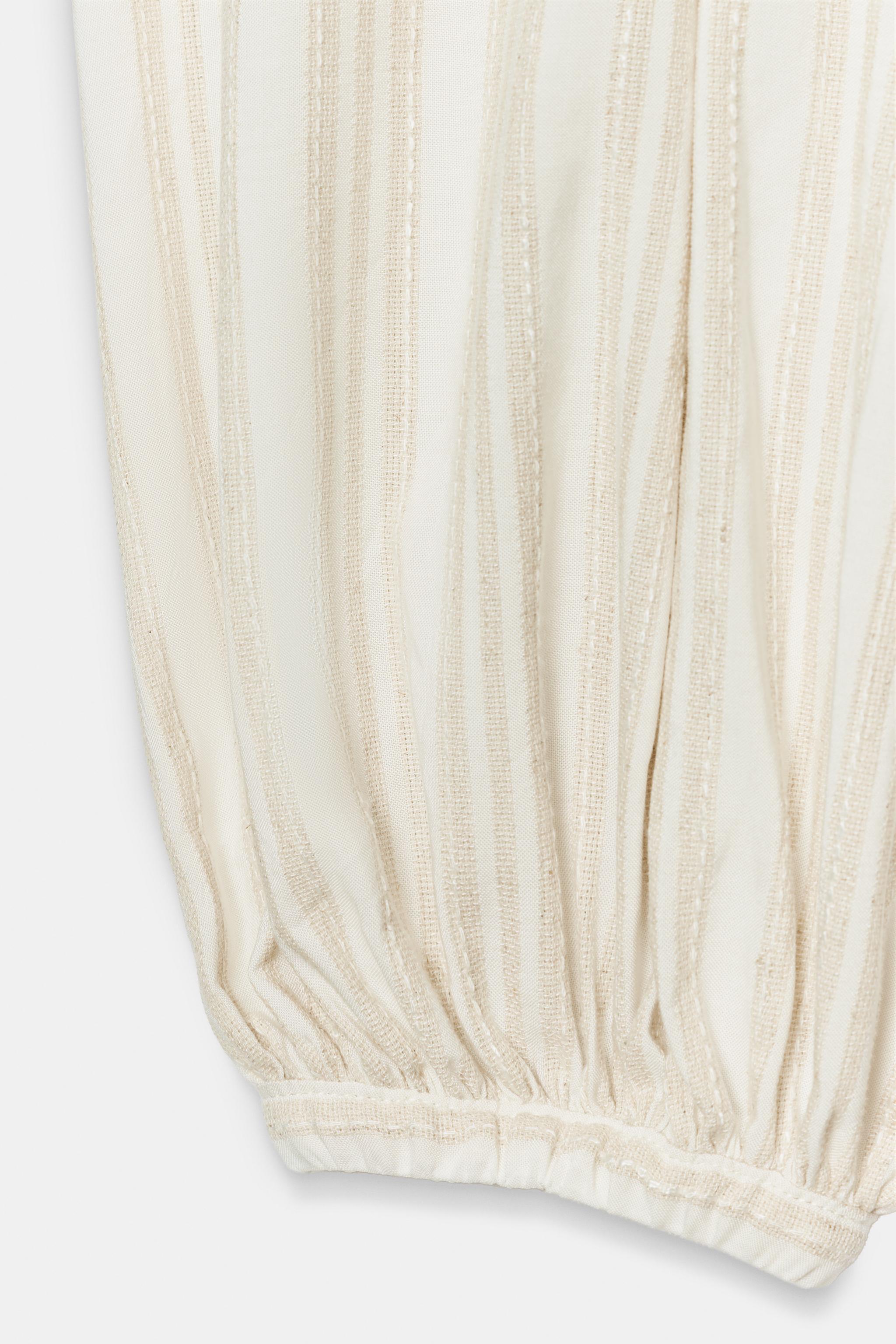Женские брюки Zara STRIPED BALLOON PANTS ZW COLLECTION — фото 7
