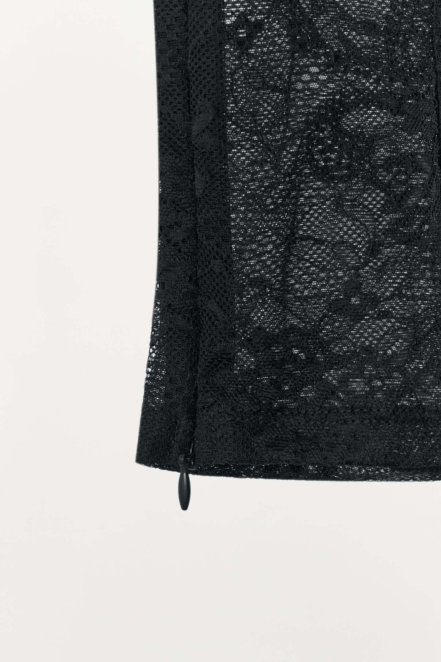 Женский топ Zara Embroidered Lace Top, цвет: Чёрный — фото 7