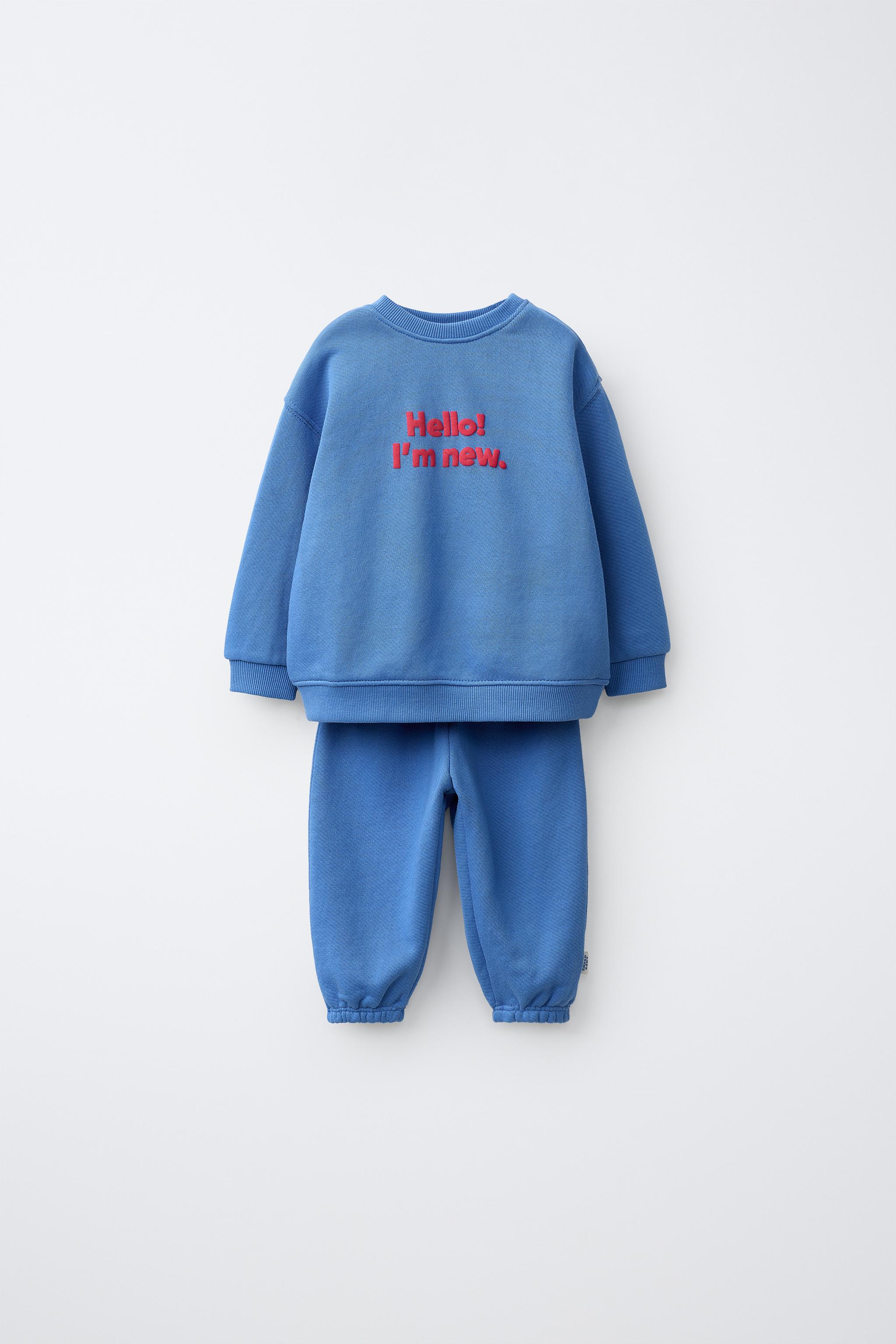 TEXT SWEATSHIRT AND JOGGER PANTS SET