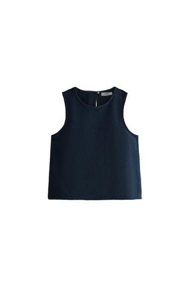STRAND-TOP AUS BAUMWOLLFROTTEE - Marineblau von Zara