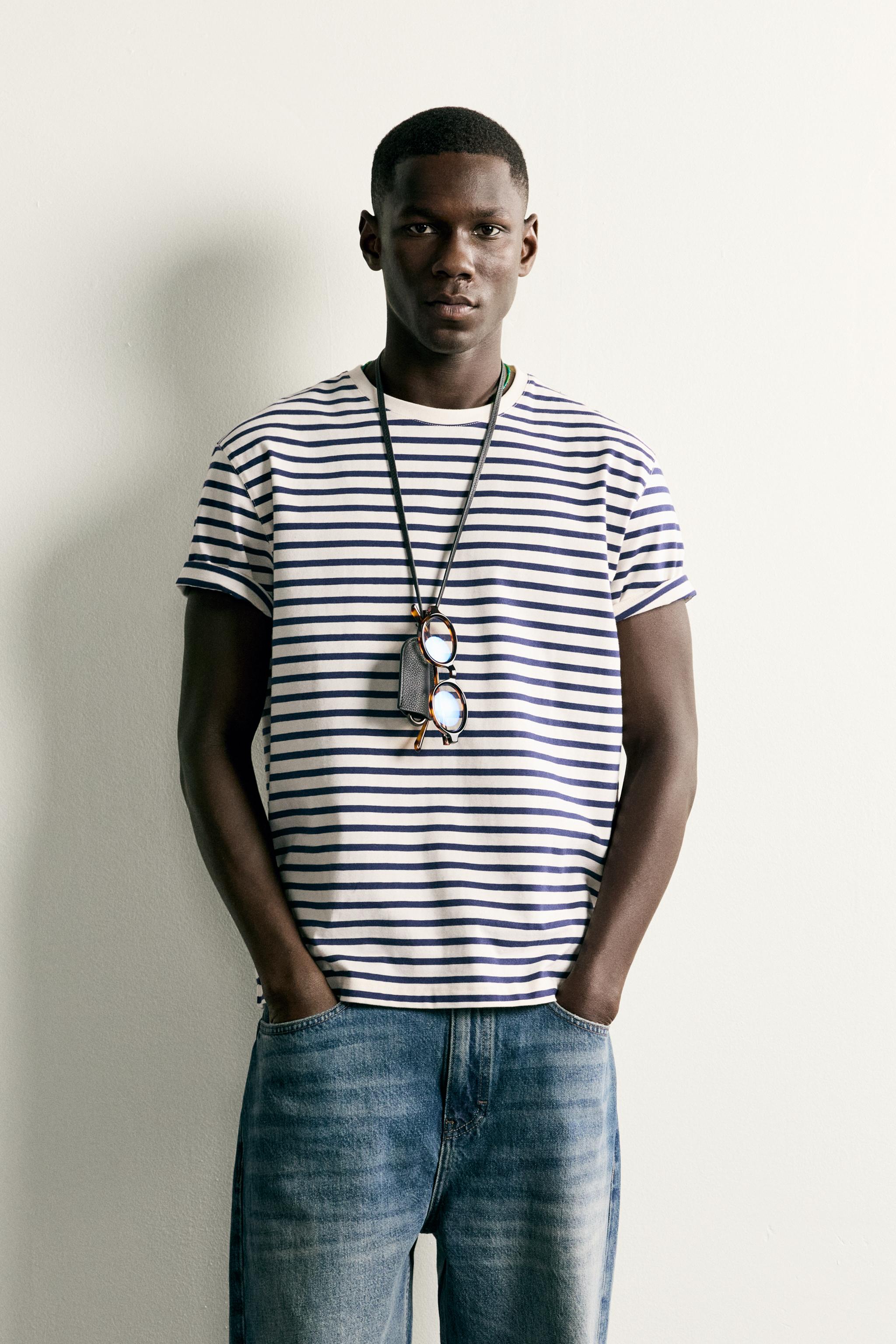 BASIC MEDIUM WEIGHT T-SHIRT /02 — White / Navy