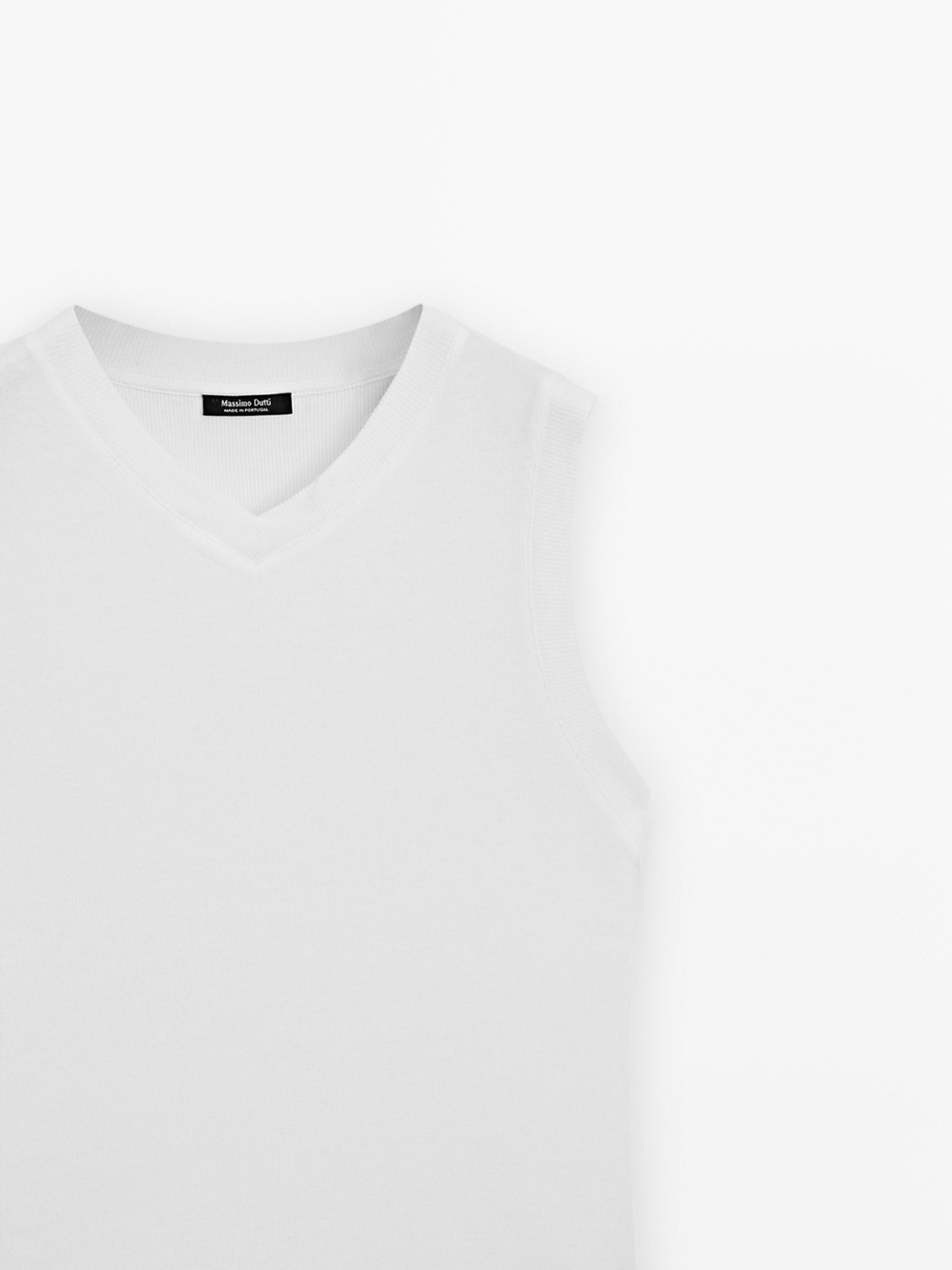 T-shirt 100 % coton à col en V