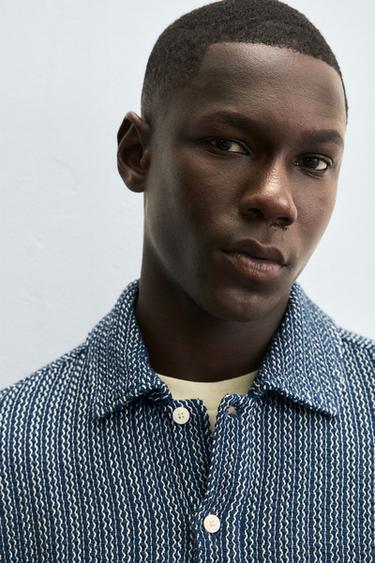 TEXTURED POLO SHIRT - Blue by Zara