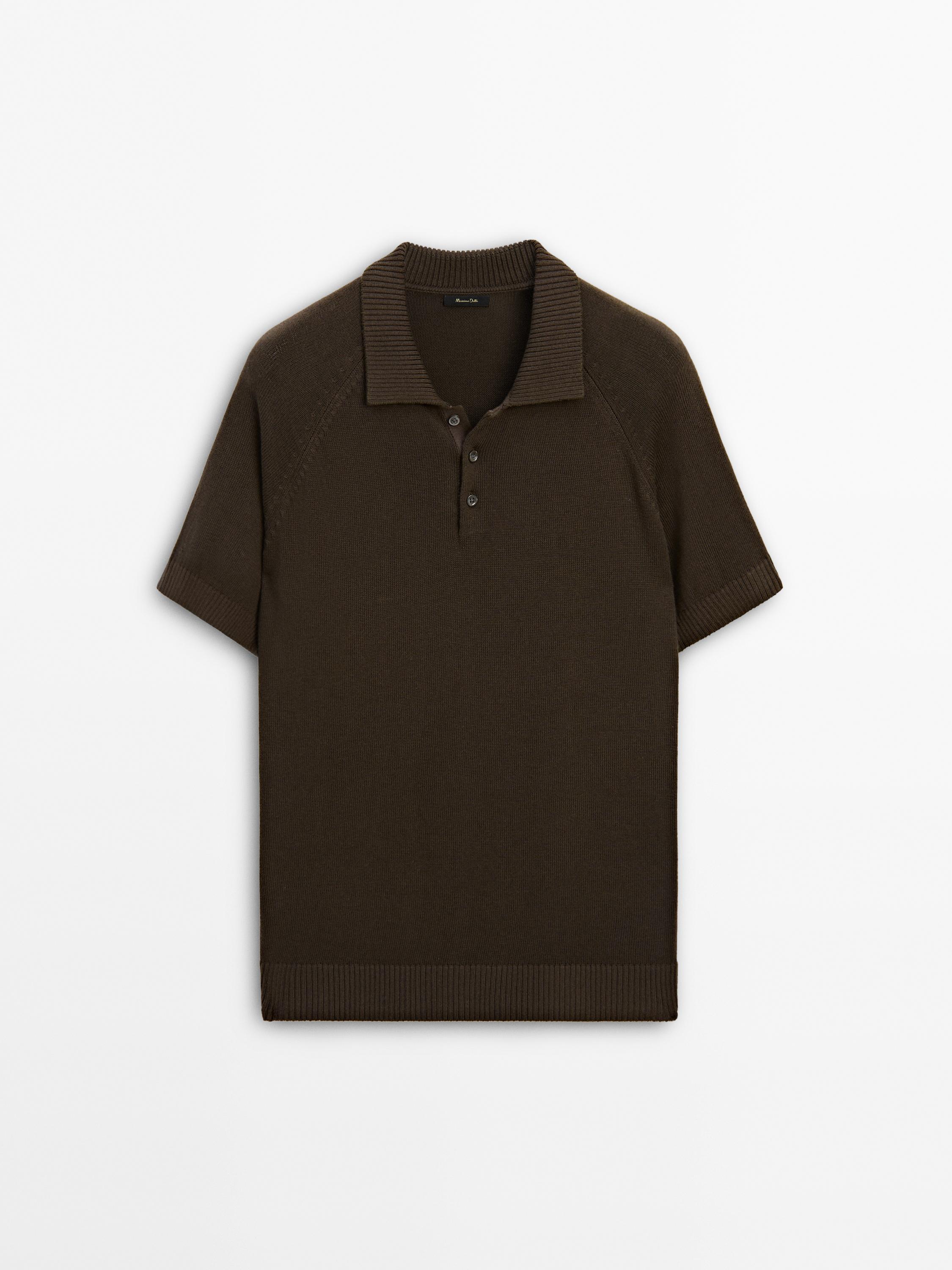 Short sleeve knit polo shirt - Grays | ZARA United States