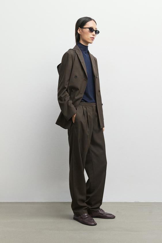 Zara 100% cool wool pleated pants - Cobalt - Image 0