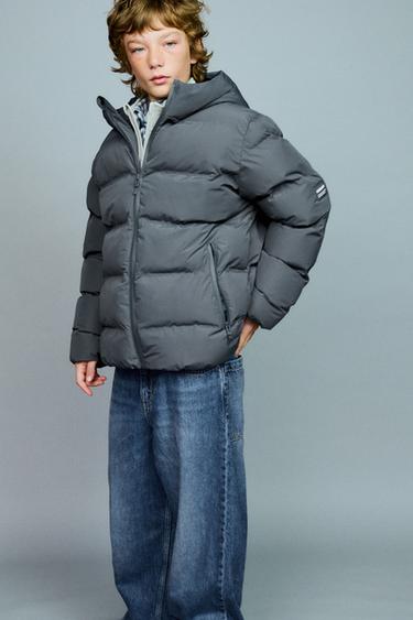 VATERET JAKKE MED VANDAFVISENDE ETIKET - grå fra Zara