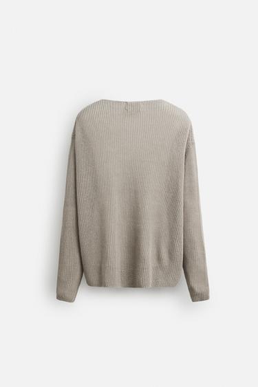 HEMP KNIT JUMPER - Stone by Zara - Image 7