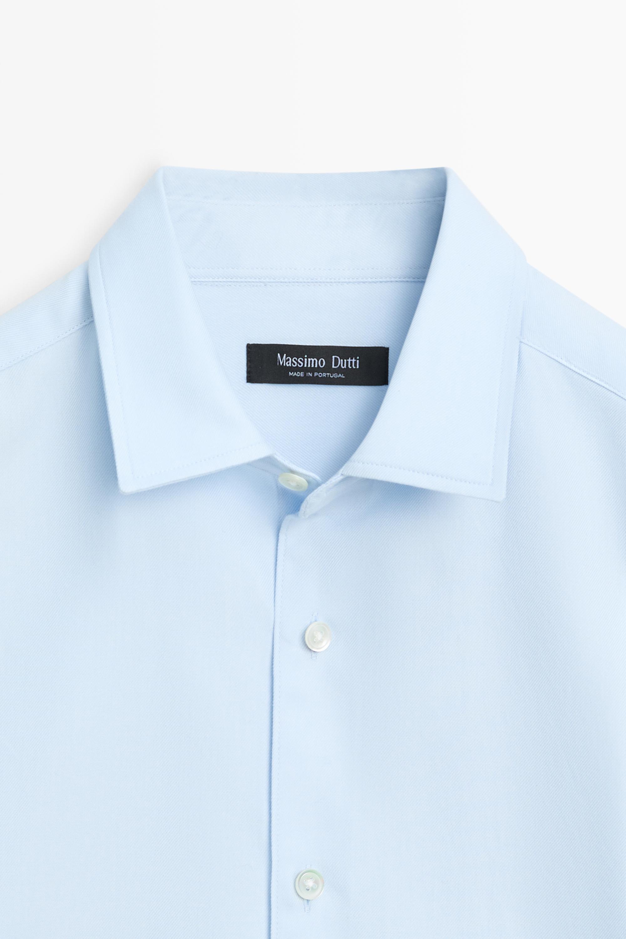 100% Cotton Twill Regular Fit Shirt — Green stripe