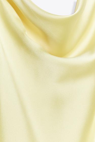 TOP HALTER SATINÉ - Jaune clair de Zara - Image 7
