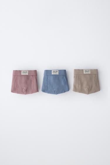 2-6 YEARS / 3-PACK OF RIBBED BOXERS WITH LABEL - Multicoloured by Zara - Image 4