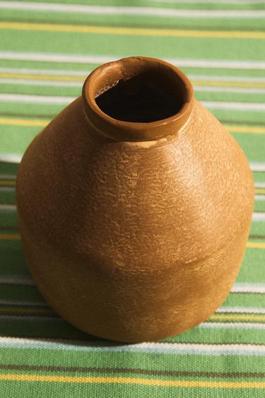 SMALL METALLIC VASE - Sand by Zara