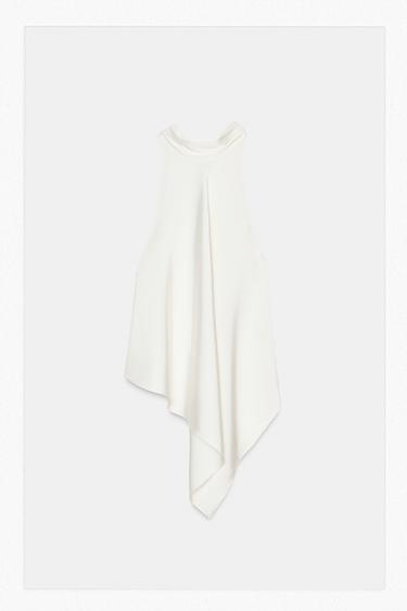 SATIN HALTER TOP - Oyster-white by Zara