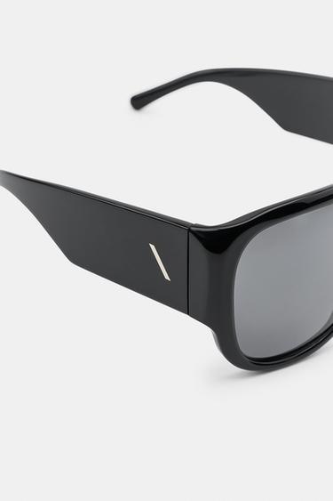 AVIATOR SHIELD SUNGLASSES - Black by Zara - Image 4