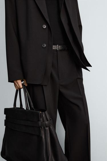 PANTALON DE COSTUME À PLIS - Noir de Zara - Image 4