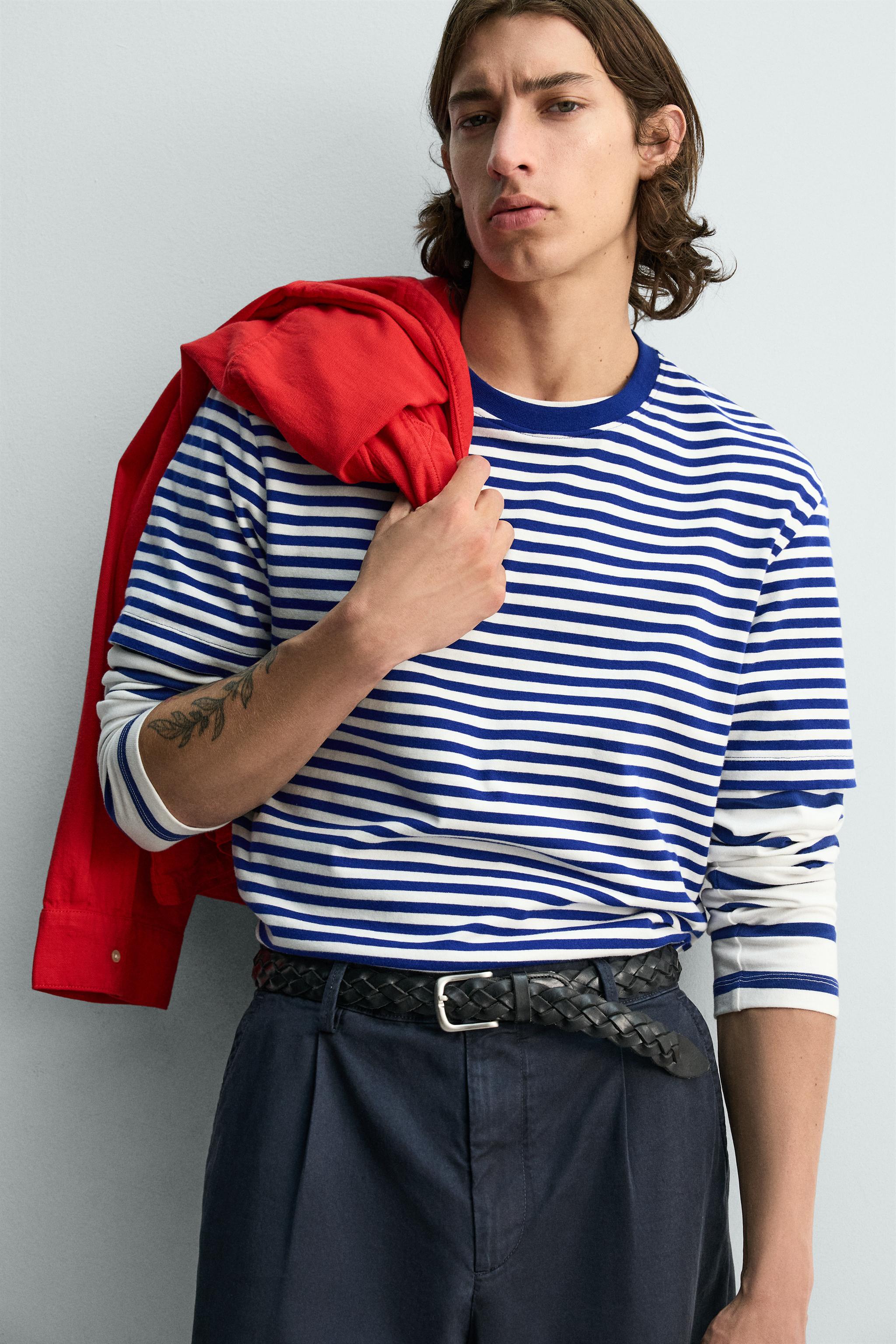 REGULAR FIT STRIPED JACQUARD T-SHIRT