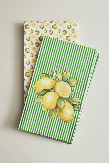 PACK OF LEMON PAPER NAPKINS (PACK OF 30) - Yellow by Zara