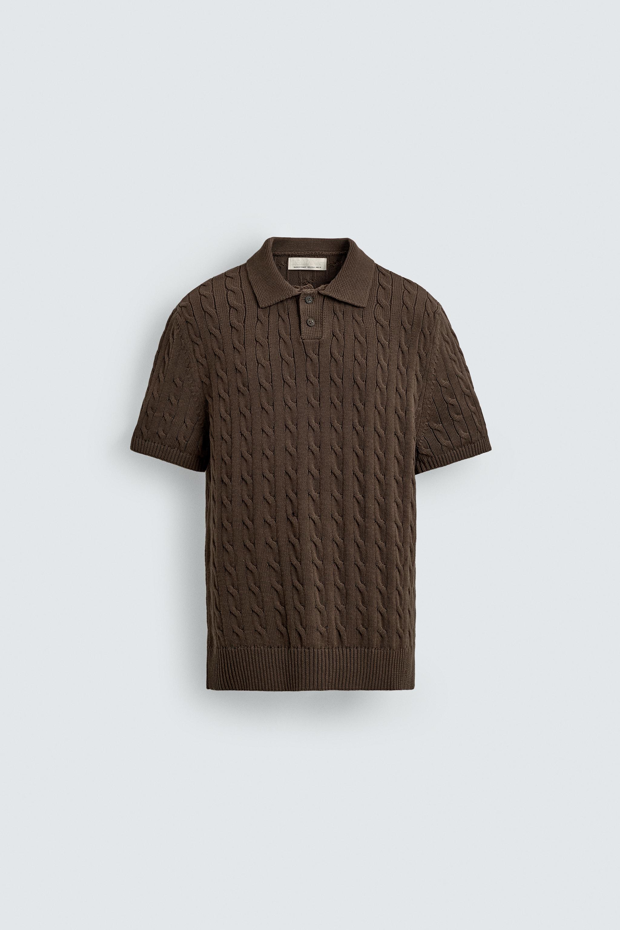 BRAIDED TEXTURED KNIT POLO