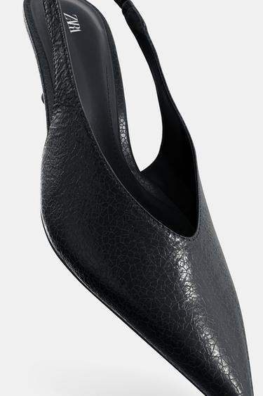 CHAUSSURES OUVERTES À L'ARRIÈRE À TALONS - Noir de Zara - Image 3