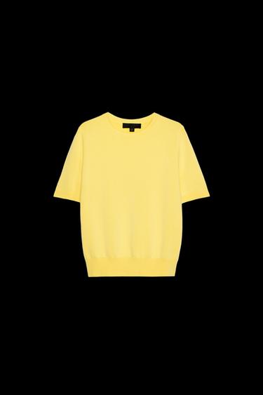 EINFARBIGES BASIC-STRICKTOP MIT KURZEN ÄRMELN - Gelb von Zara - Bild 0