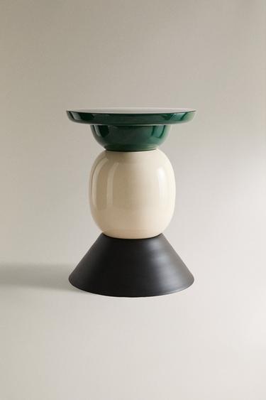 SHINY AND MATTE SIDE TABLE X COLLAGERIE - Green by Zara