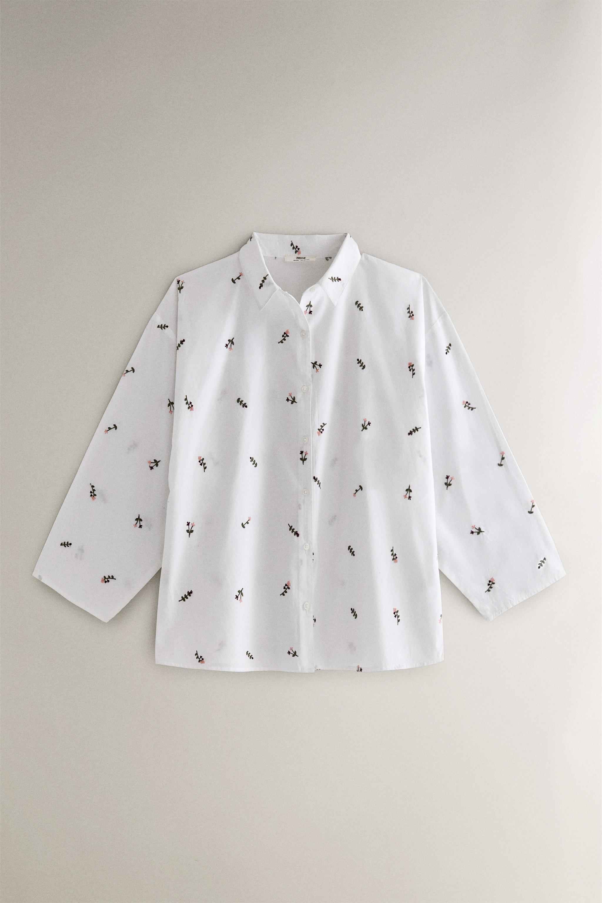 EMBROIDERED FLOWER SHIRT