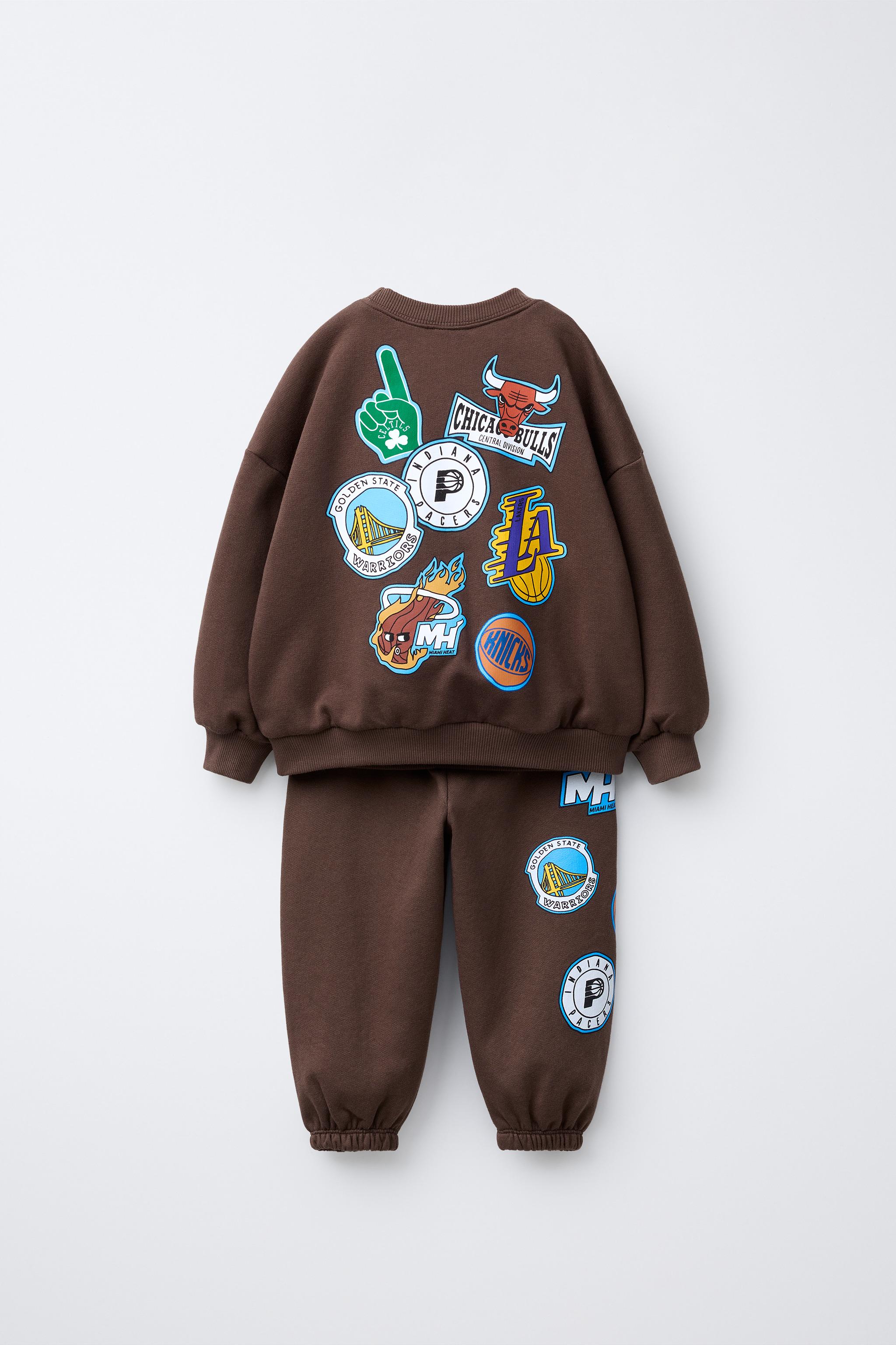 NBA JOGGING SWEATSHIRT AND JOGGER PANTS SET - MULTI TEAMS - Brown