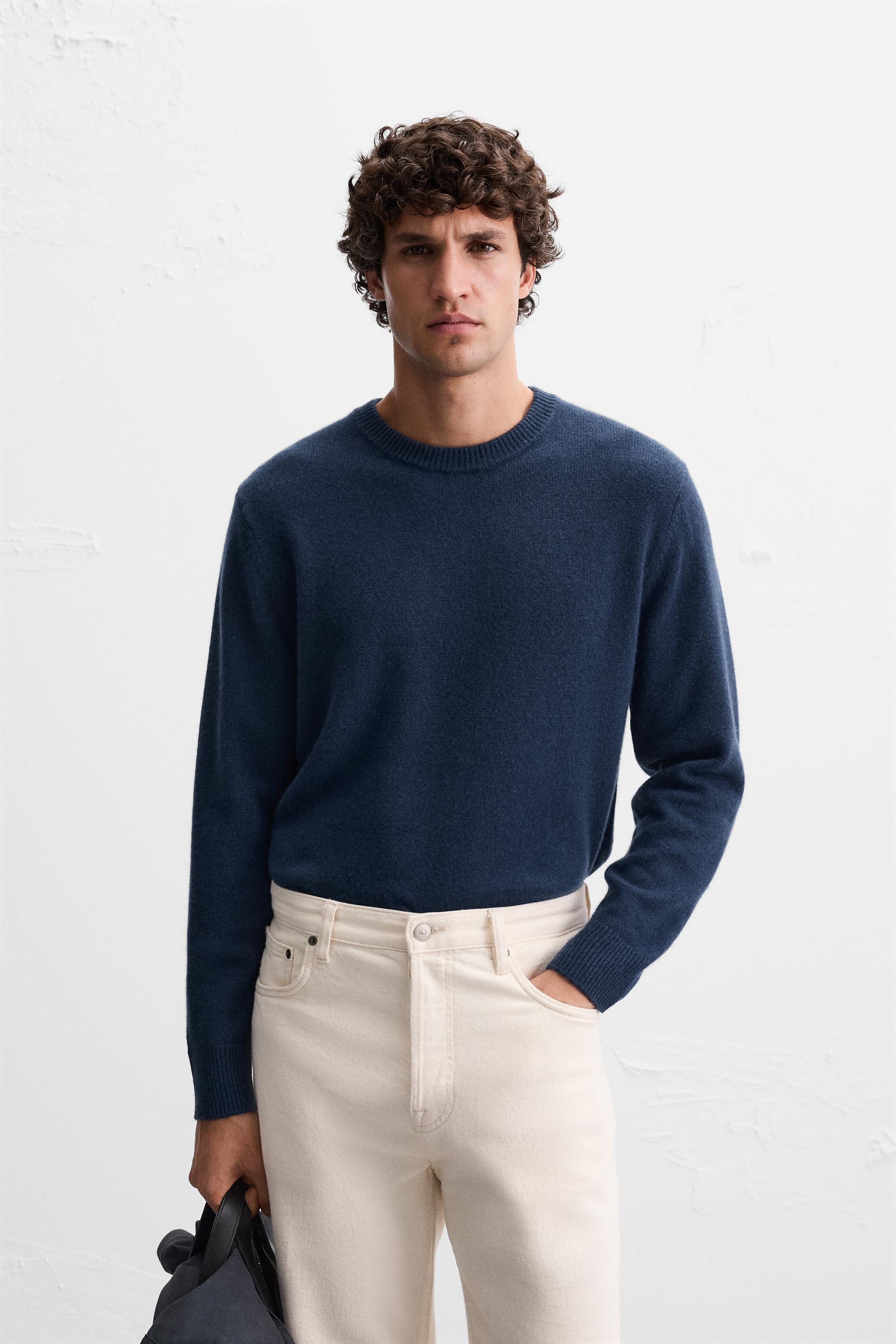 ZARA Cashmere Limited hot Edition Into The Classics Oversized Pullover Sweater Navy