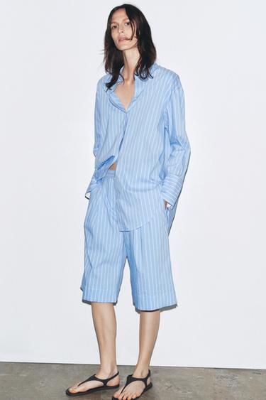 CHEMISE OVERSIZE RAYURES ZW COLLECTION - Bleu / Blanc de Zara - Image 5