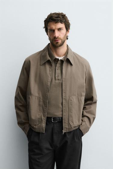 Zara BOXY FIT JACKET - Khaki