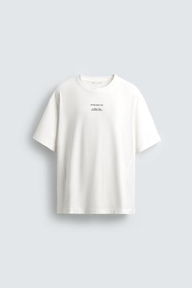 T-SHIRT WITH CONTRAST LABELS - White de Zara - Image 5