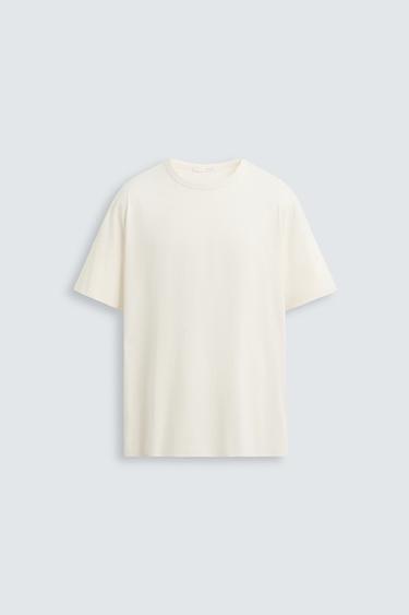 CAMISETA LEVE BÁSICA - Branco-marfim da Zara