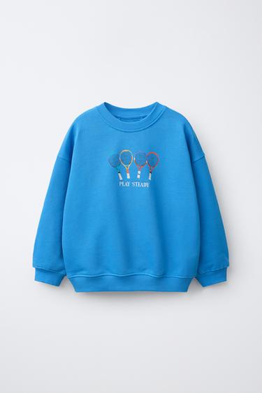 TENNIS EMBROIDERED SWEATSHIRT - Bluish by Zara - Image 0