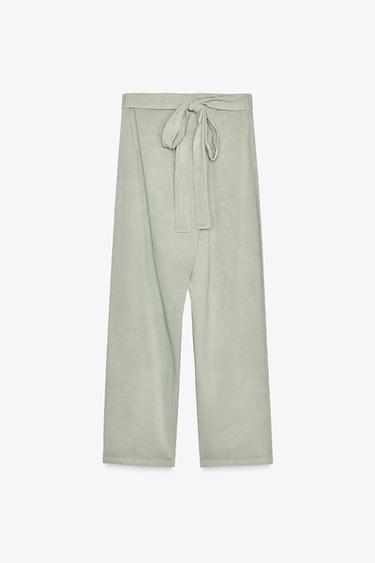 PANTALON PARÉO DÉLAVÉ - Vert gris de Zara - Image 4