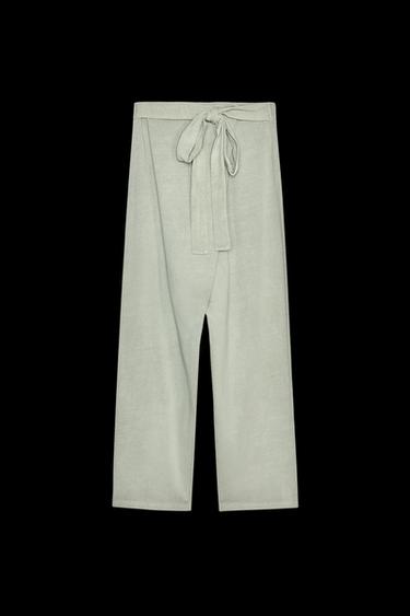 WASHED PAREO TROUSERS - Grey green by Zara - Image 0