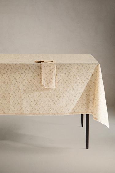 FLORAL COTTON TABLECLOTH - Butter by Zara - Image 4