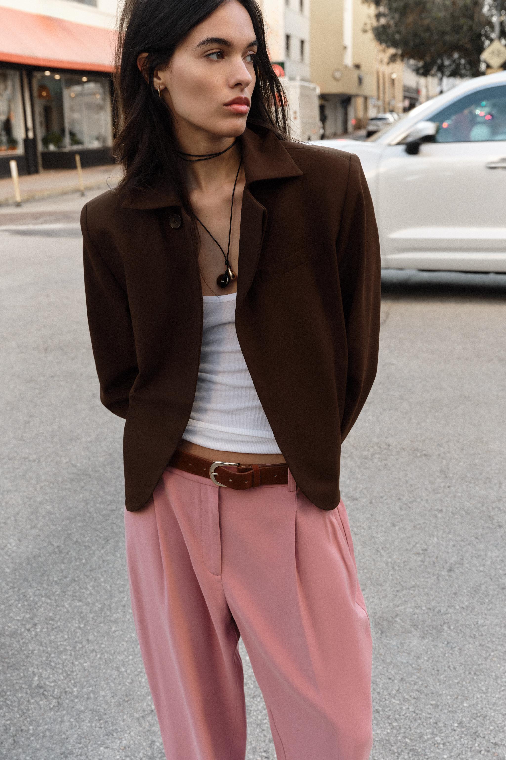 라펠 칼라 더블 브레스트 블레이저