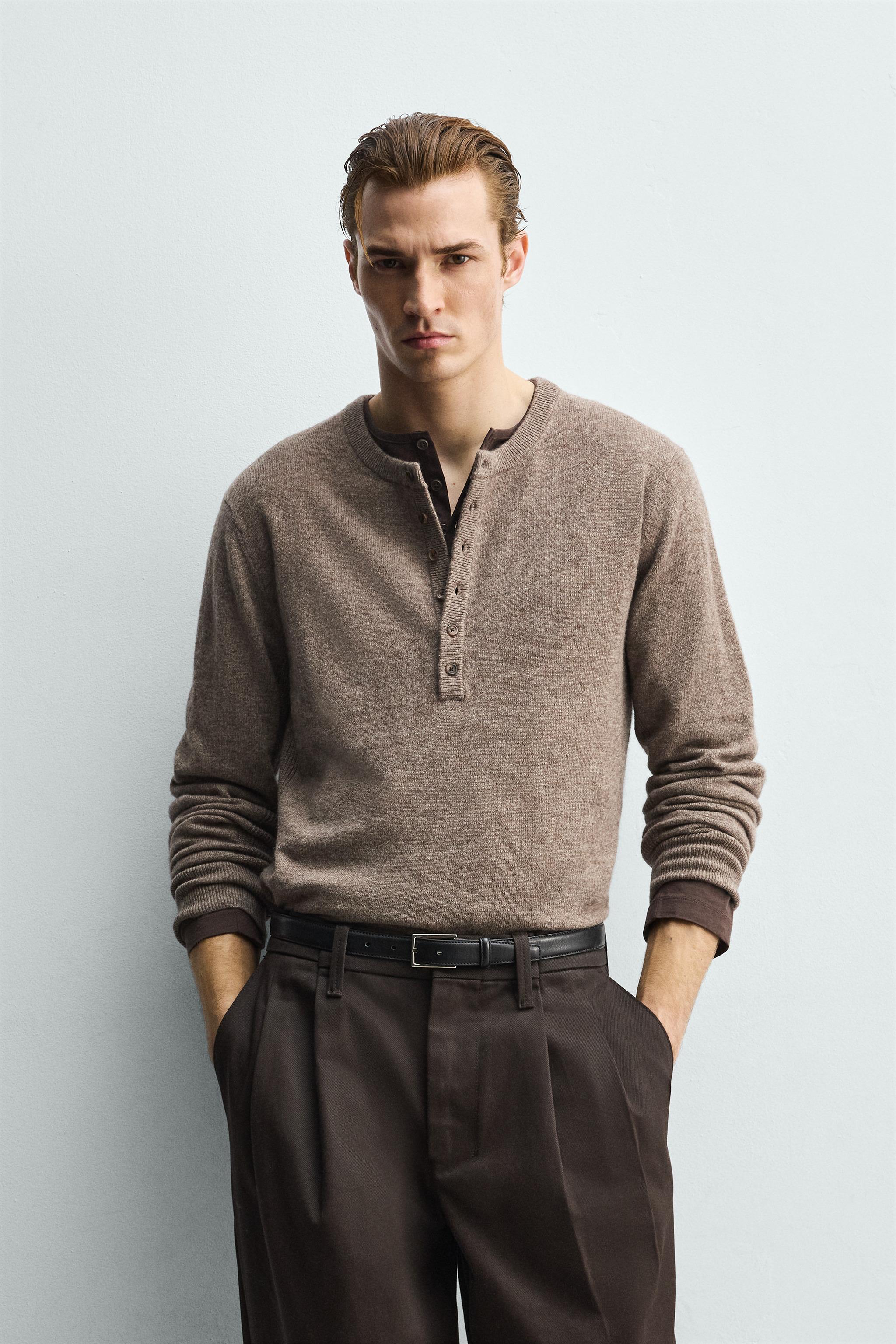 WOOL BLEND HENLEY JUMPER