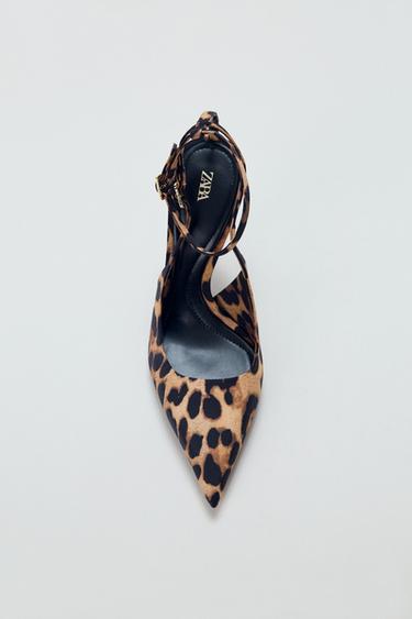 ANIMAL PRINT SLINGBACK HIGH HEELS - Leopard by Zara