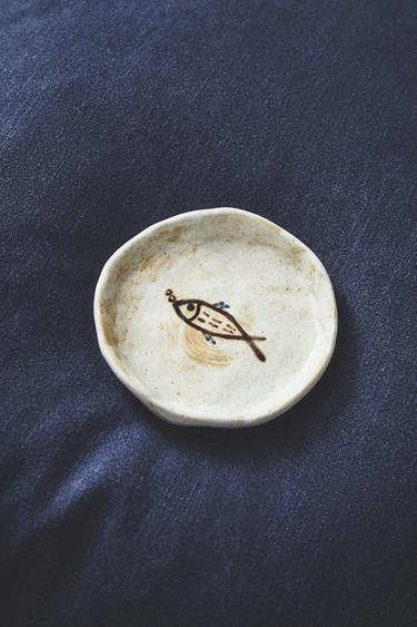 STONEWARE FISH TRAY - Ecru by Zara