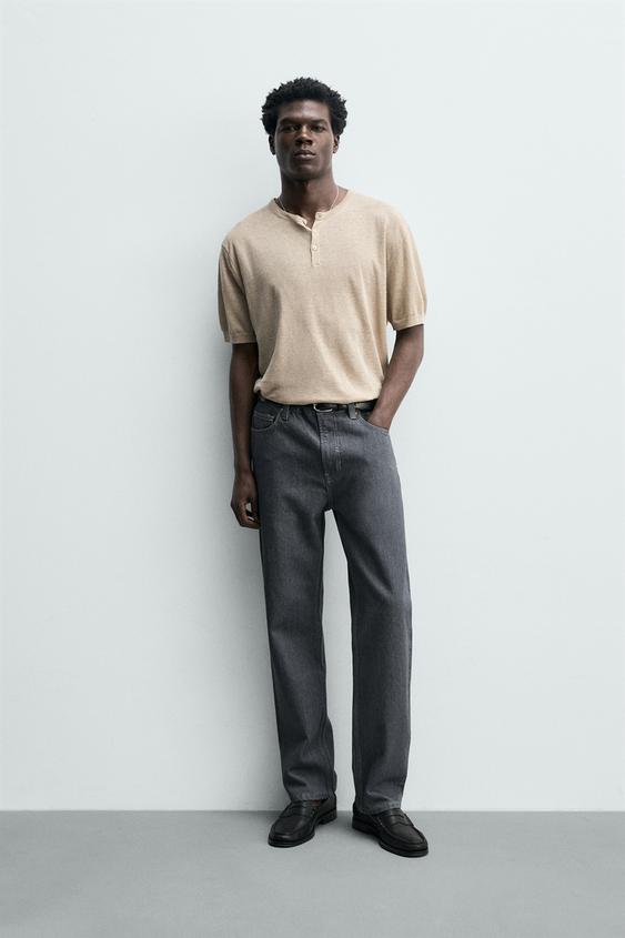 JEANS STRAIGHT FIT - Gris de Zara - Imagen 0