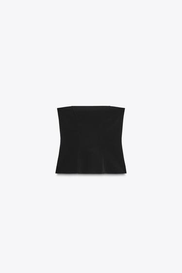 STRAPLESS BANDEAU TOP - Black by Zara - Image 2