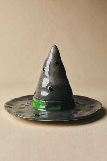 마녀 모자 키즈 세라믹 접시 - Zara 그레이