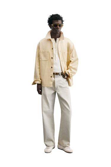 КУРТКА-РУБАШКА REGULAR FIT — ВАНИЛЬНЫЙ от Zara