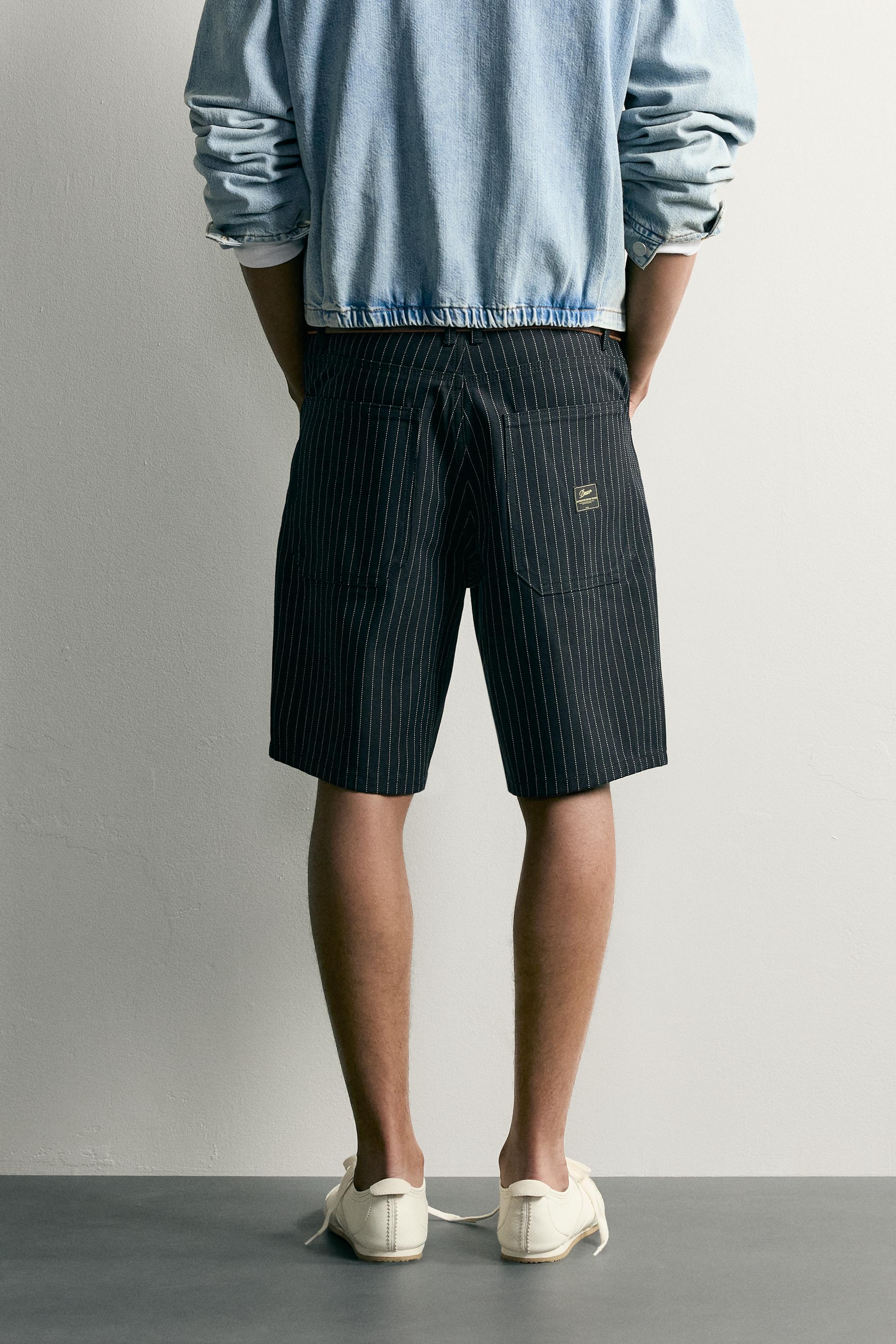 PINSTRIPE BAGGY FIT SHORTS