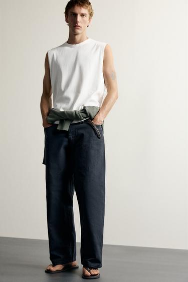 T-SHIRT DÉBARDEUR À COL ASSORTI - Blanc de Zara - Image 5