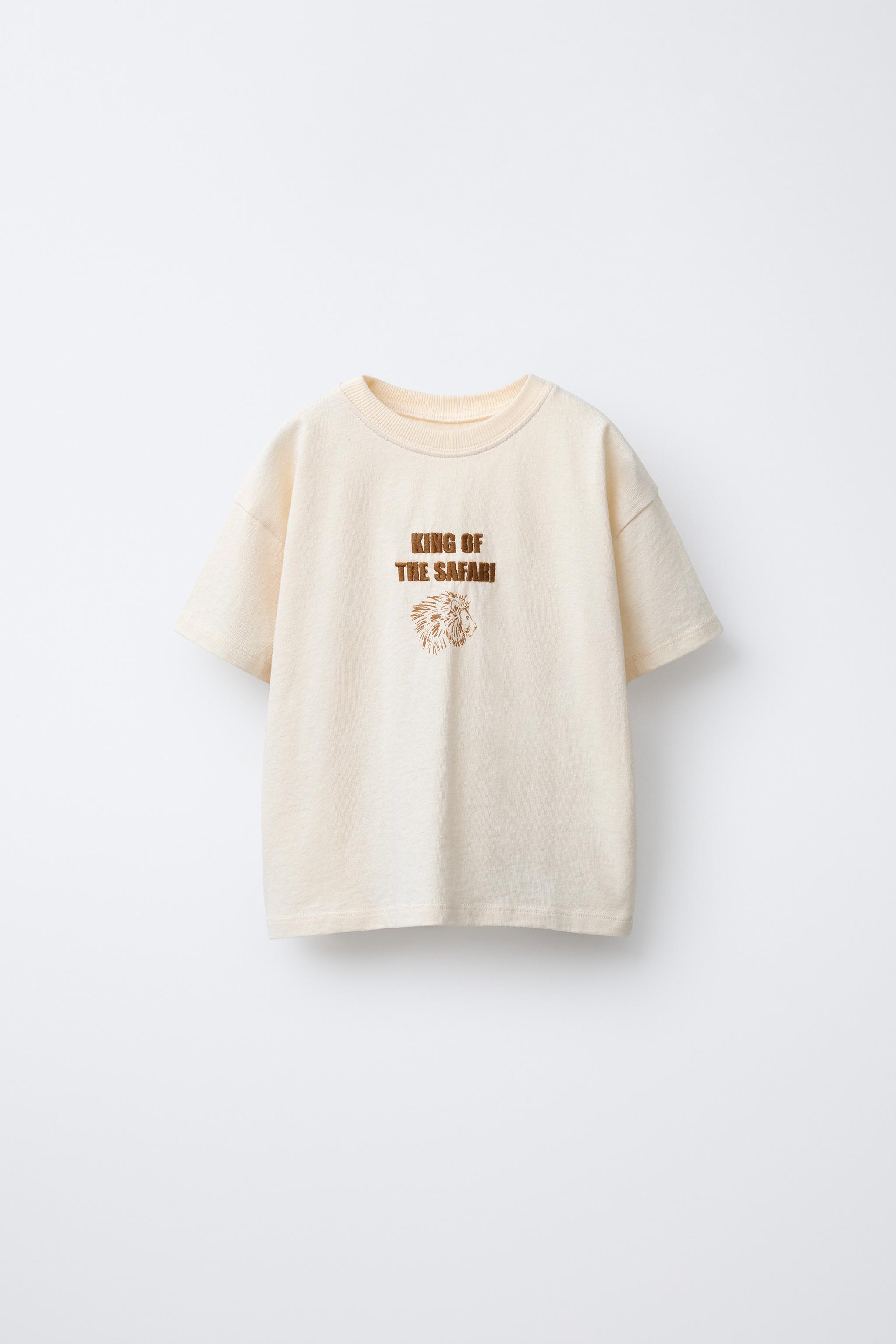 EMBROIDERED ANIMAL T-SHIRT - Ecru | ZARA United States