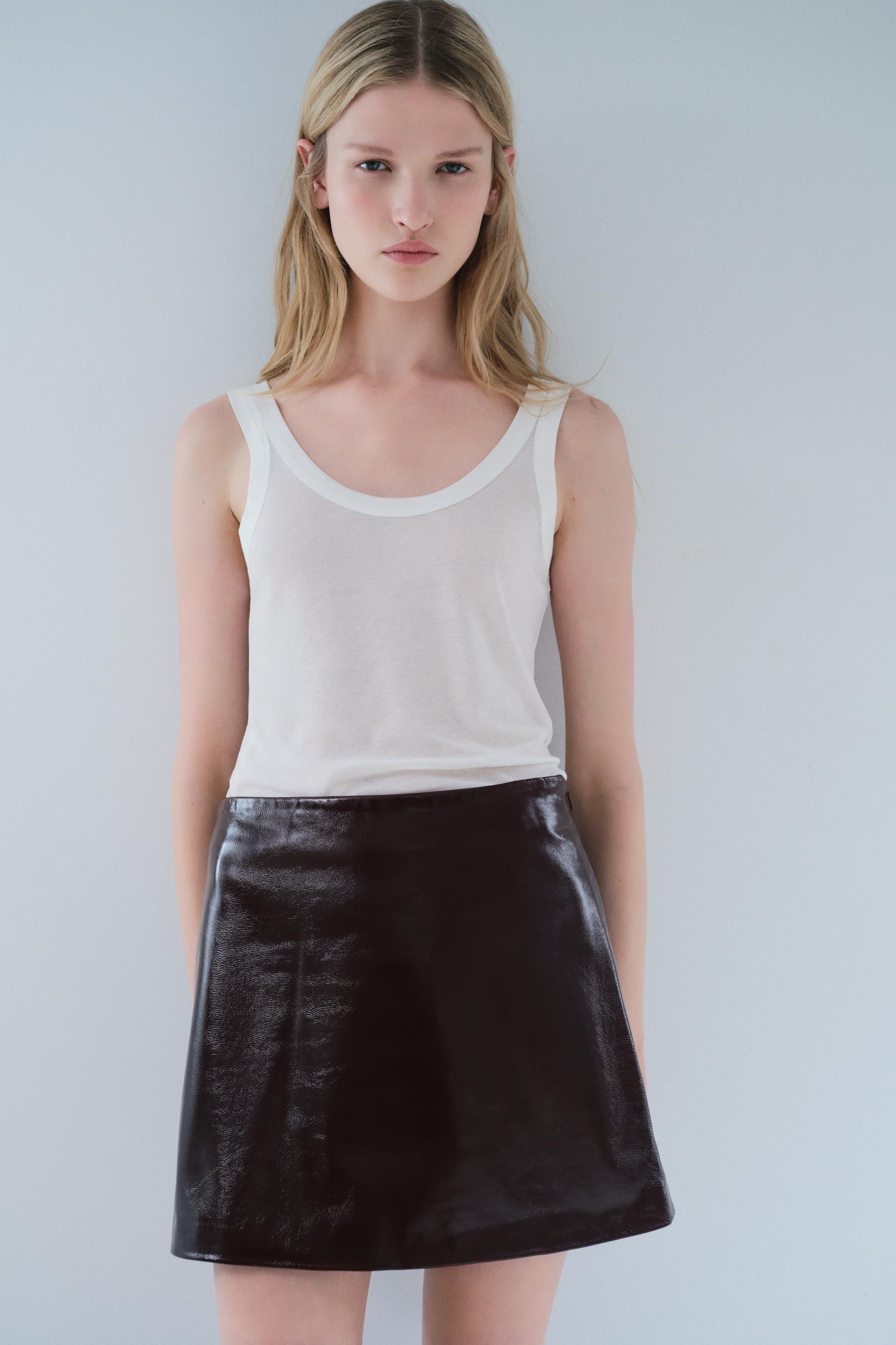 ZW COLLECTION 100 LEATHER MINI SKIRT