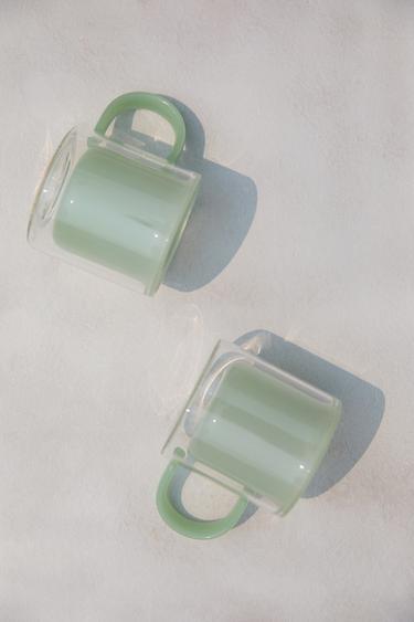 DUBBELWANDIGE BOROSILICAAT KOFFIEKOP - Zeegroen van Zara