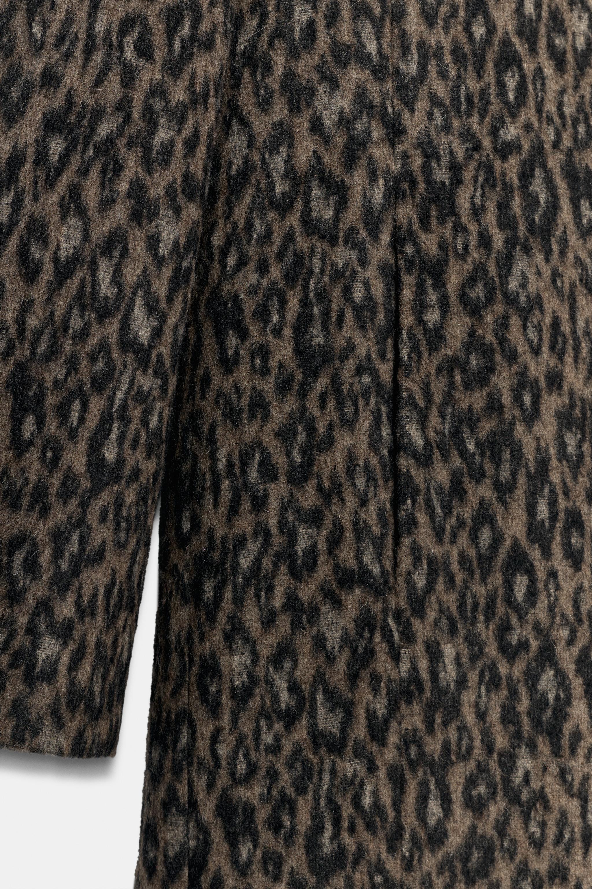 ANIMAL PRINT LONG COAT ZW COLLECTION