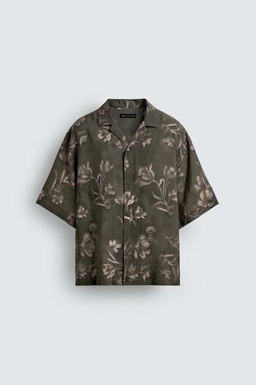 CHEMISE RELAXED FIT À IMPRIMÉ FLEURI - Gris de Zara - Image 5